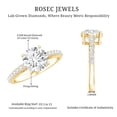 thumbnail image 6 of Rosec Jewels Lab Grown Diamond Ring 2 Carat - Circle Engagement Ring 8 mm - Certified EF-VS Quality, 18K Yellow Gold, US 11.00, 6 of 7