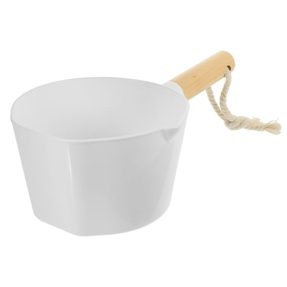 Kitchen Wooden Long Handle Water Ladle Bathroom Bailer White Water Scoop Home Accessories