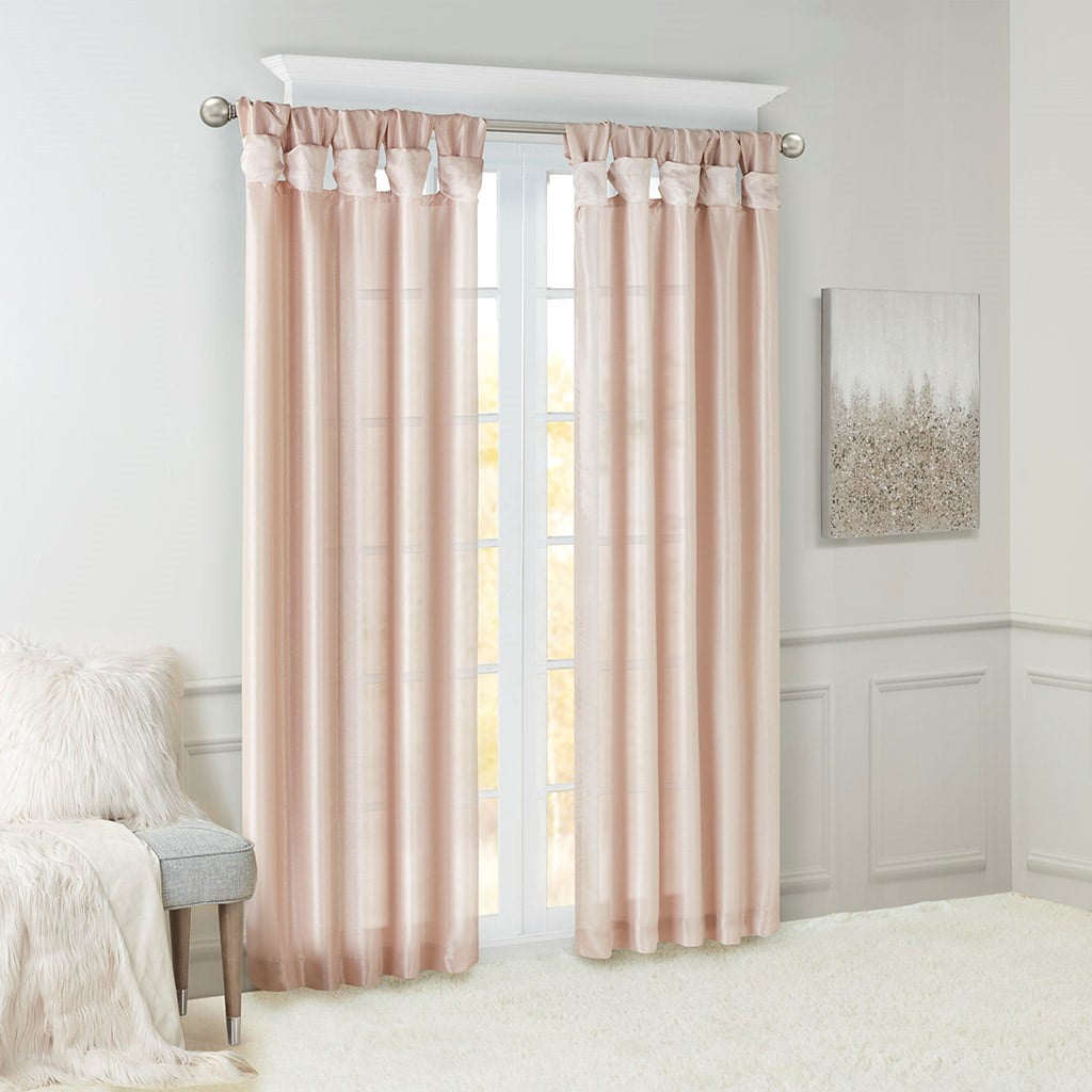 Twist Tab Lined Window Curtain Panel Blush 50"x95"