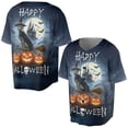 thumbnail image 3 of Happy Halloween Weimaraner Witch Pumpkins Bats All Over Print 3D Baseball Shirt Weim Gray Ghost Dog Lover Softball Sport - 13012, 3 of 6