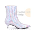 thumbnail image 3 of BLISSFUL STEP Pointed Toe Zipper Kitten Heels Ankle Boots for Women, 3 of 5