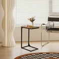 thumbnail image 6 of FDW C Shaped End Table with Adjustable Feet,Bedroom,Bedside,Brown, 6 of 7