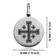thumbnail image 2 of Stainless Steel Religious Jerusalem Cross Round Medallion Keychain Circle Ring, 2 of 2