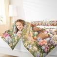 thumbnail image 3 of Erosebridal 3D Kawaii Rabbit Queen Comforter Set,Colorful Flowers Ancient Dinosaur Egg Bedding Comforter Set For Girls Kids, Reversible 3pcs, 3 of 7