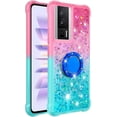 thumbnail image 6 of Clear Case for Xiaomi Poco F5 Pro 5G with Kickstand for Girls Women, Liquid Glitter Sparkle Bling Cute Case Gradient Quicksand Cover for Xiaomi Poco F5 Pro 5G JB Powder Blue, 6 of 14