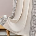 thumbnail image 6 of Curtainking Farmhouse Linen Curtains Boho Embroidery Drapes 96 inch Light Filtering Window Curtain for Living Room Bedroom Grommet 2 Panels Grey on Beige, 6 of 8