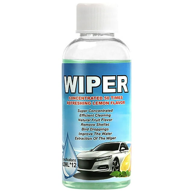 Kieccall Concentrated Car Windshield Washer Fluid Refill, 2.1 fl oz Formula for Streak-Free Cleaning, De-icer and Bug Remover Booster Additive