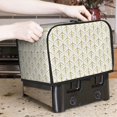 2 Slice Toaster Cover with Pockets, White And Gold Geometry Toaster