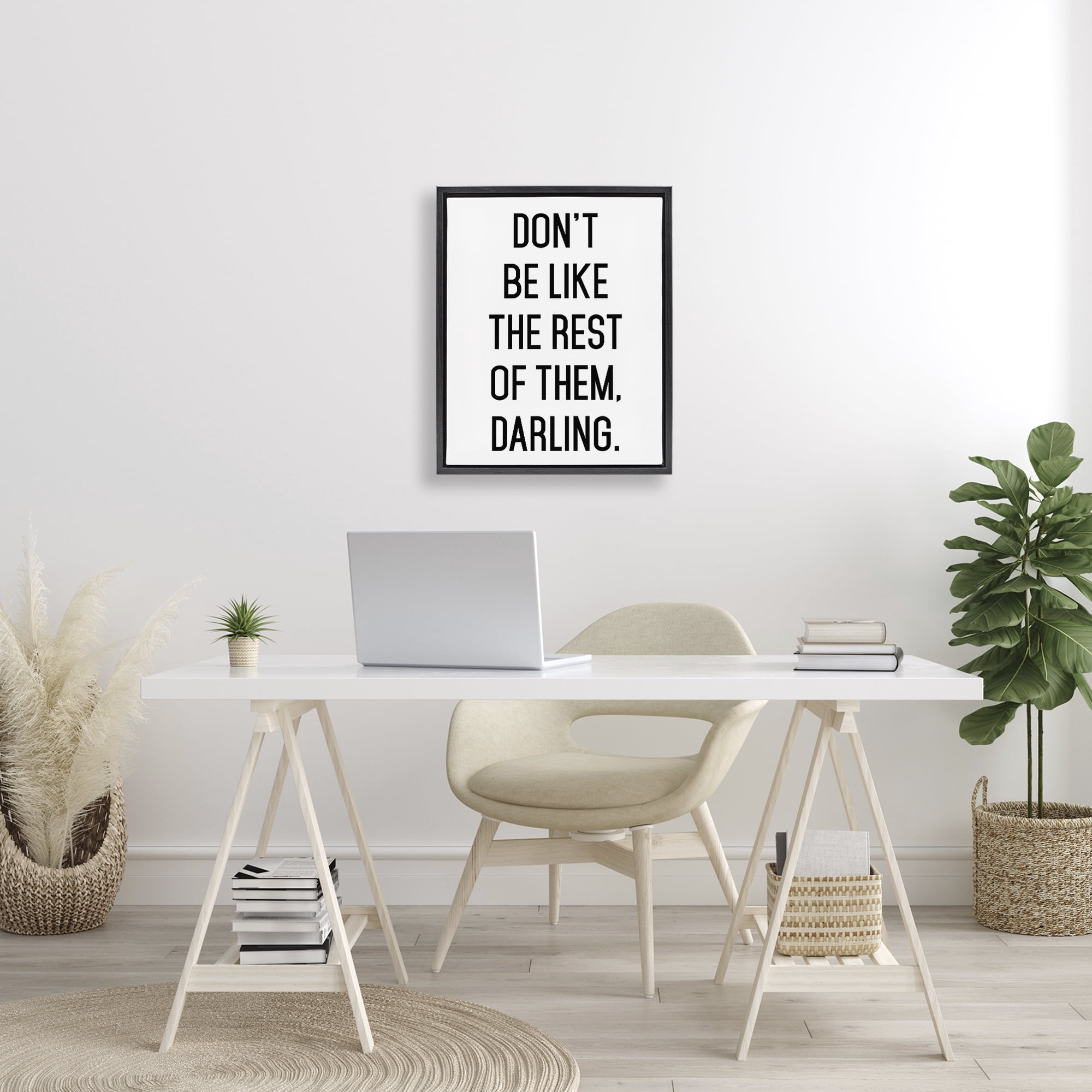 Don't Be Like The Rest Of Them Black Framed Floater Canvas Wall Art, design by Lettered and Lined