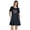 Navy Blue (Rose Gold Glitter), variant on Inkmeso Vaccinated & Ready To Party T-Shirt Casual Scoop Neck Tunic With Pocket