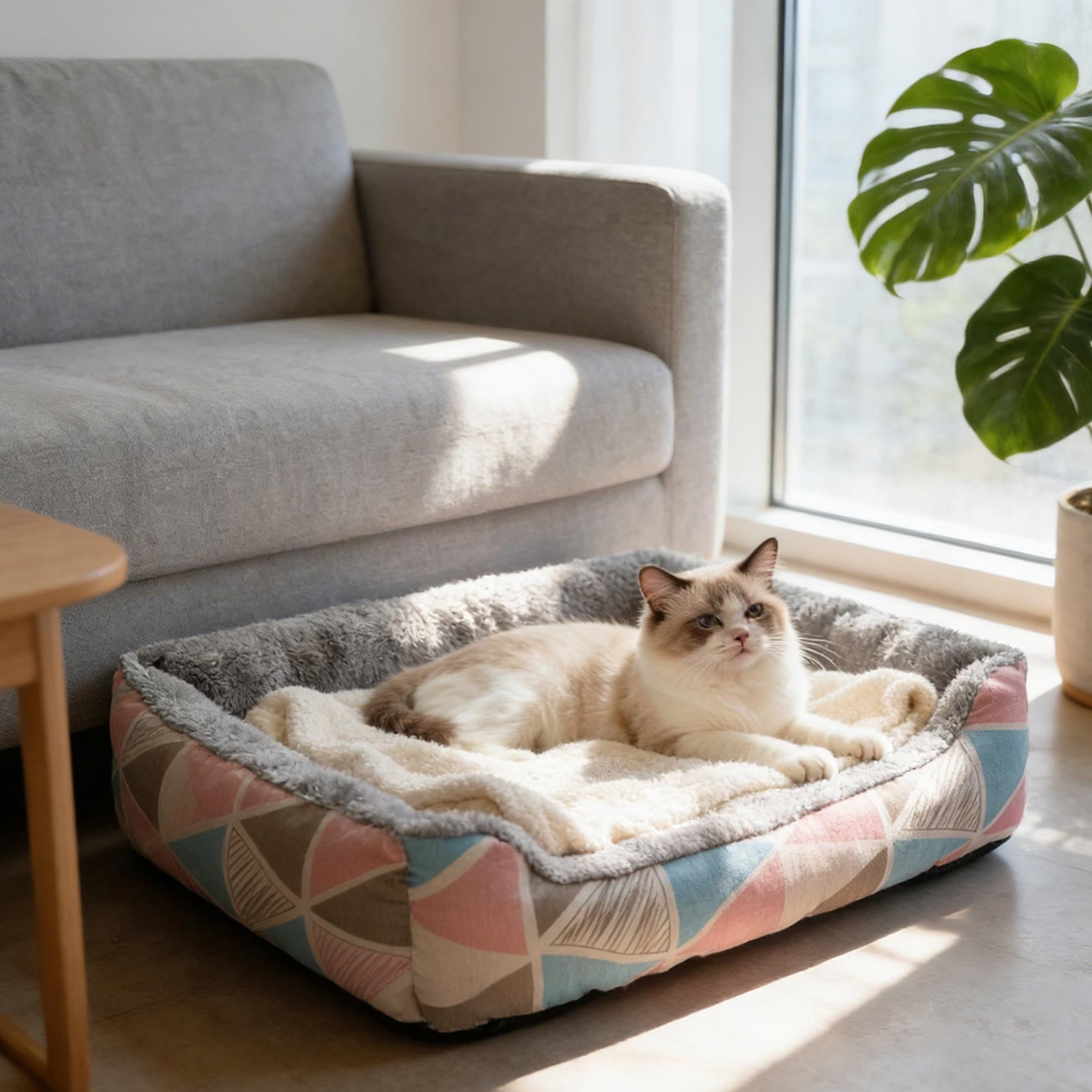Specollect 4 Pcs Winter-Warm Pet Bed All-Season Dog Cat Bed, Soft Arctic Velvet Plush, Skidproof & Waterproof Base, Cozy Support for Small Large Pets Indoor Use