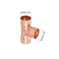 thumbnail image 2 of 25Pcs 3/4" x 3/4" x 3/4" Copper Reducing Tee Pressure Pipe Fitting Connectors for Plumbing Supply & Refrigeration, 2 of 4