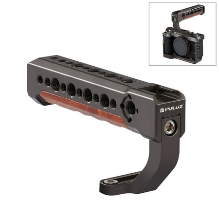 Image of PULUZ Camera Wooden Top Handle with Cold Shoe Mount for Mirrorless Camera Cage Stabilizer(Bronze)