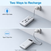JIUMESS 20000mAh Power Bank Portable Charger with Cables Compatible for iPhone, Android Cell Phone