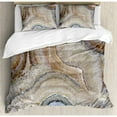 thumbnail image 3 of Marble Duvet Cover Set Twin Size, Surreal Onyx Stone Surface Pattern Pale Blue Details Artistic Picture, Decorative 2 Piece Bedding Set with 1 Pillow Sham, Cinnamon Grey Tan Beige, by Ambesonne, 3 of 3