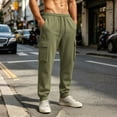thumbnail image 3 of Men's Fleece Multi Pocket Sweatpants Loose Fit Cuffed Ankle Casual Joggers with Drawstring Elastic Waist Solid Color Lounge Trousers for Winter, 3 of 7