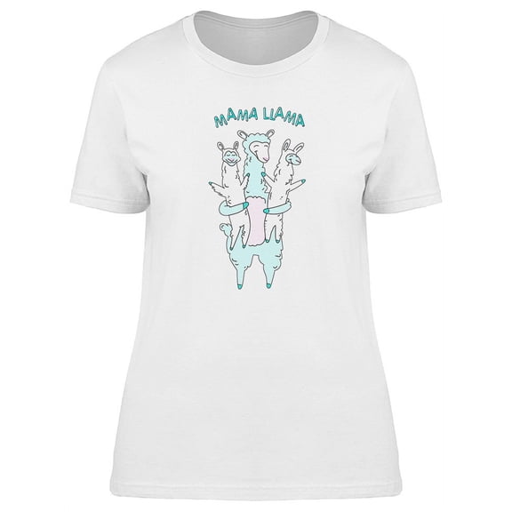 Cute Smiling Llama Family Logo T-Shirt Women -Image by Shutterstock, Female Small