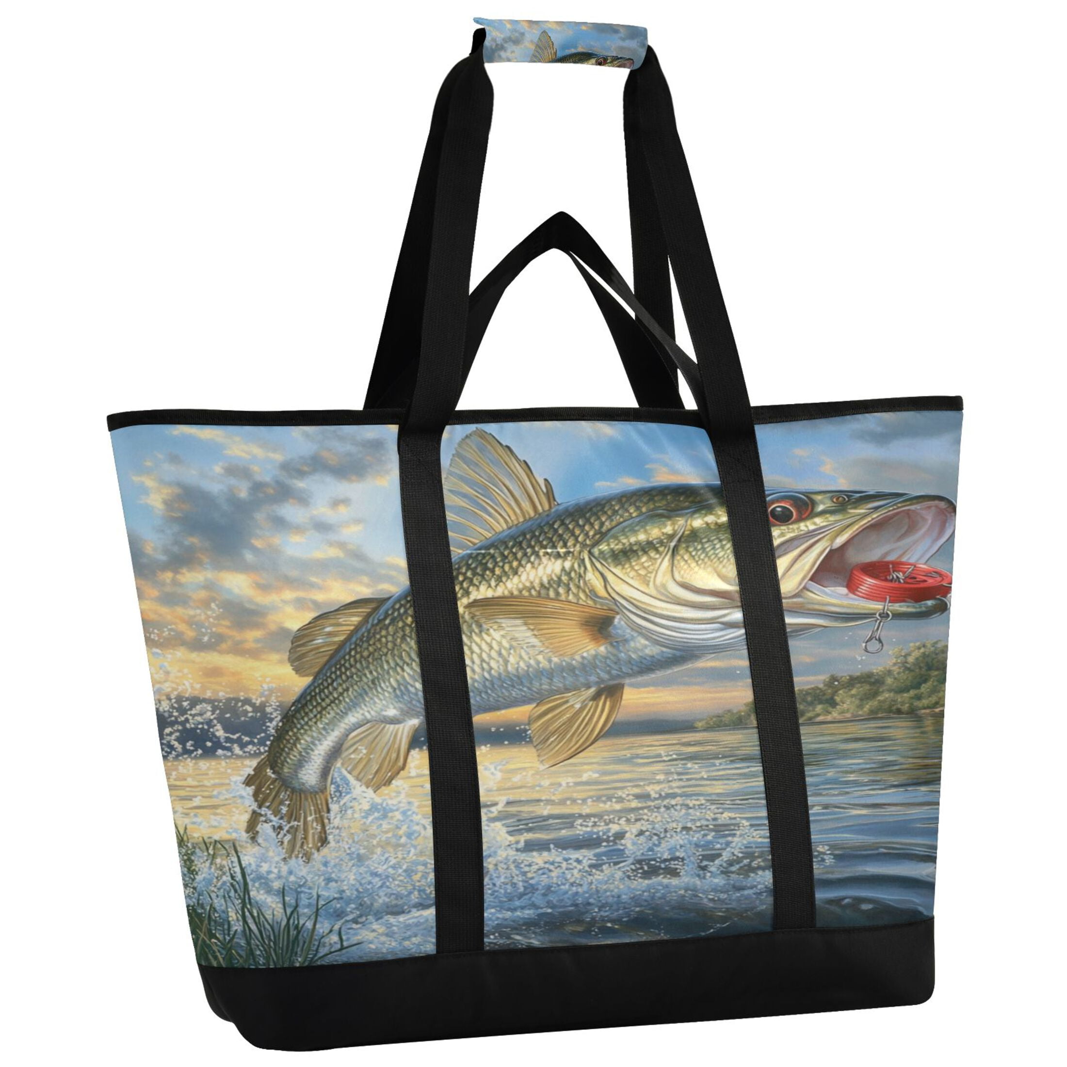 Large Hand-held Ice Pack Picnic Bag Insulation and Refrigeration Suitable for Shopping Picnics and Camping Gold Fish Pattern