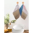 thumbnail image 2 of Pink Blue Brown Kitchen Dish Towels for Drying Dishes Set of 3, Farmhouse Gradient Wooden Plank Art Waffle Weave Microfiber Hand Tea Bathroom Towels Quick Dry & Absorbent Towel 12x12, 2 of 7