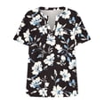 thumbnail image 4 of Hxshgdsn Summer Plus Size Cotton T Shirts Womens Loose Fit V Neck Tops Short Sleeve L-5X Stretchy Casual L Tees (L, Black 01), 4 of 5