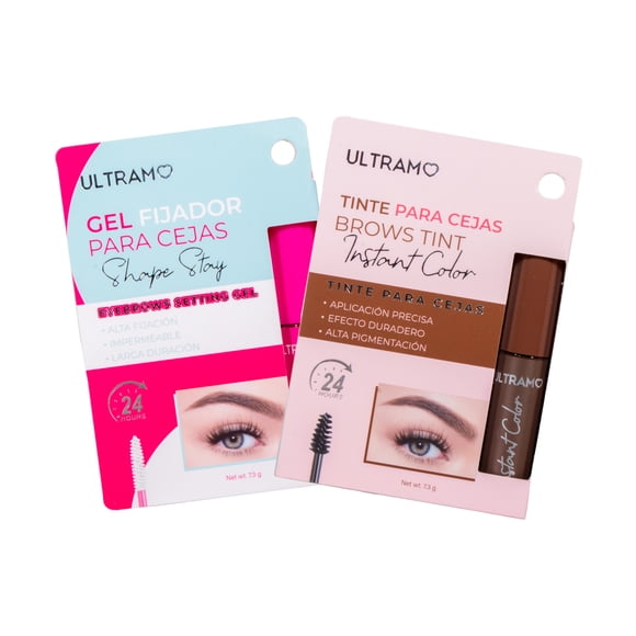 Gel Fijador y Tinte para Cejas de Alta Pigmentación - Efecto Laminado 24 Horas Impermeable y Larga Duración ULTRAMO