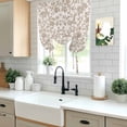 thumbnail image 6 of Pastoral Flowers Tie Up Curtain 63 Inches Long, Khaki Flower Farm Vintage Linen Texture Balloon Style Kitchen Window Curtain Over Sink, Small Window Rod Pocket Curtain 42"x63", 6 of 9