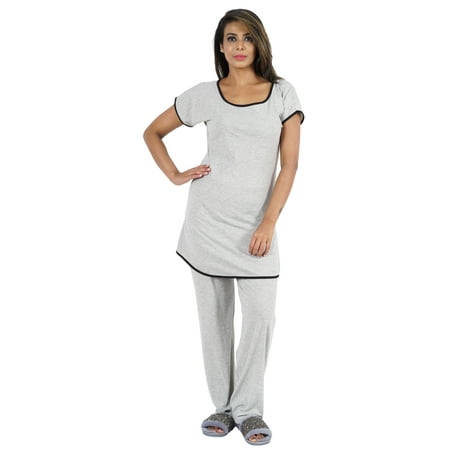 

Bimba 2pc Pajama Set For Women 100% Cotton Nightwear Set Plain Sleepwear