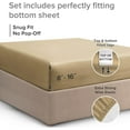 thumbnail image 4 of CGK Linens Hotel Luxury Single Fitted Sheet Only - Full Size Wrinkle-Resistant Bottom Sheet, Fits Mattress Up To 16", Beige, 4 of 7