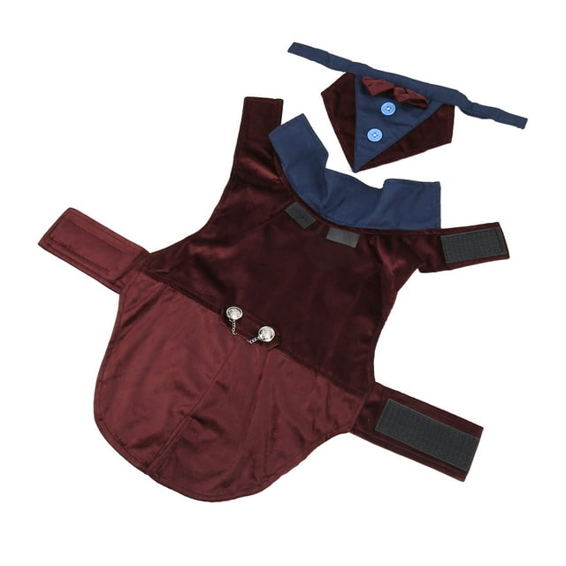 Puppy Formal Clothes, Comfortable Dog Bow Tie Suit Stylish Cloth Button Humanized Design Exquisite Stitching Polyester for Party for Small Pets XS,S,M,L,XL