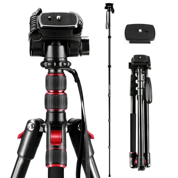 Cámara Trípode Andoer Andoer 2-en-1 Fotografía Trípode Monopie Soporte Aleación de aluminio 360 ° Rotativo Rotula 200 cm Máx. Altura 5 kg Capacidad de carga con bolsa de transporte para cámaras DS Andoer Trípode