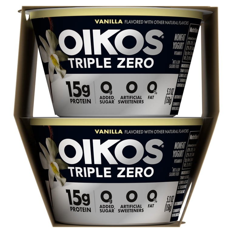 Oikos Triple Zero 15g Protein, 0g Added Sugar, Fat Free Vanilla