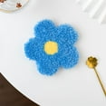 thumbnail image 2 of Kits de posavasos con bordado a presión para principiantes, incluye tela perforada con patrón, Flor azul, 2 of 8