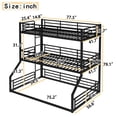 thumbnail image 4 of Bellemave Metal Twin Over Twin Over Full Bunk Bed, Triple Bed with Ladder and Safety Guardrail, 3 Bunk Bed for Teens Adults, Heavy Duty Bunkbeds No Box Spring Needed, Black, 4 of 12