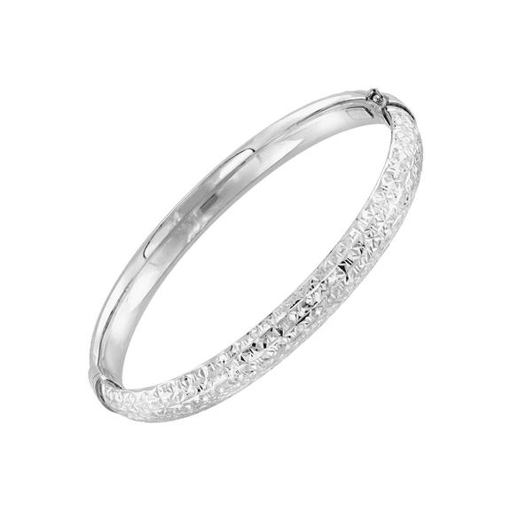 Women's Welry Baguette-Cut Bangle Bracelet in Sterling Silver, 7.5"