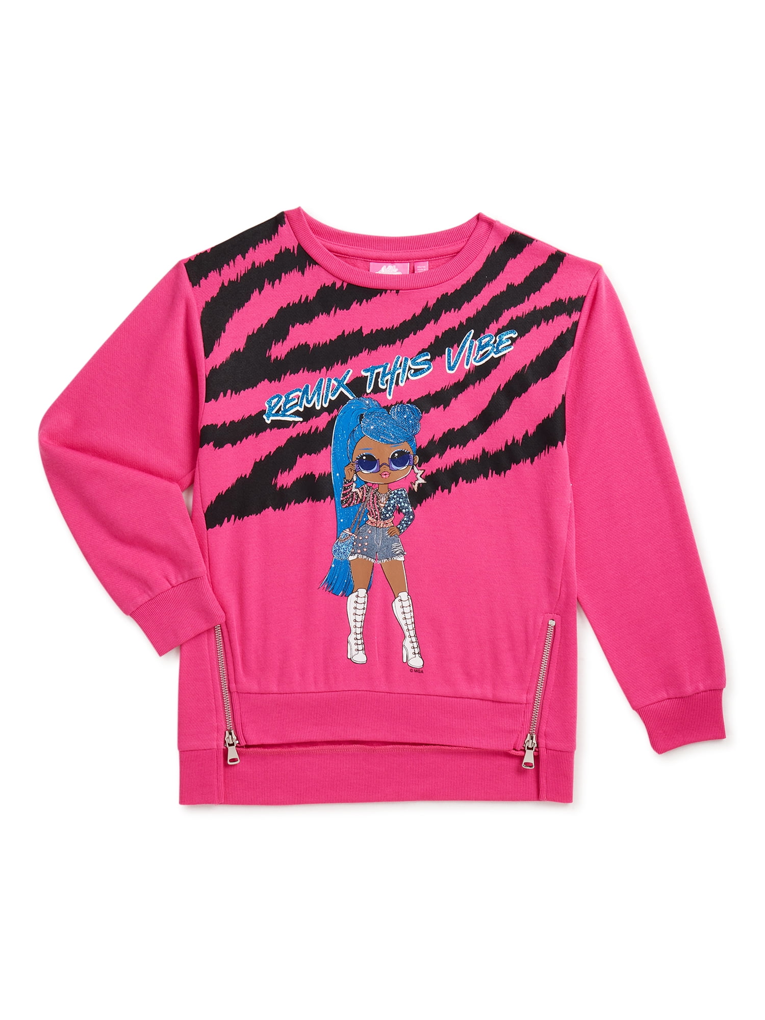L.O.L. Surprise! Girls Fleece Crew Neck Sweatshirt Sizes 4-16 Walmart.com