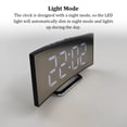 thumbnail image 3 of Kearding Reloj despertador LED, pantalla curva Digital, espejo, función de repetición, relojes, decoración del hogar, luz, hogar, oficina, Electrónica Blanco, 3 of 6