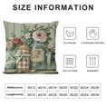 thumbnail image 5 of SHANXI Buffalo Plaid Flower Eucalyptus Leaves Pillow Covers Spring Farmhouse Quotes Decorations Truck Vase Bless Our Home Linen Cushion Case Gifts for Home Decor (Pink) 22x22in, 5 of 5