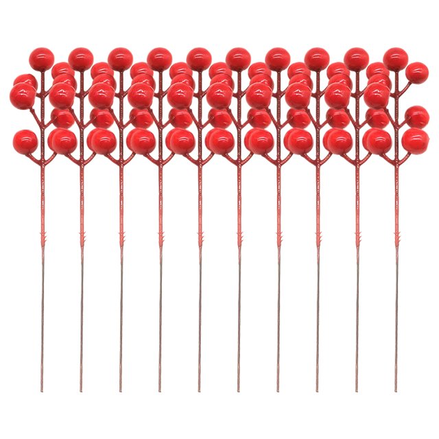 Matsuzay 10x bayas de acebo artificiales rojas de primera calidad para decoración navideña flor Artificial de amplia aplicación Kits de decoración para fiestas