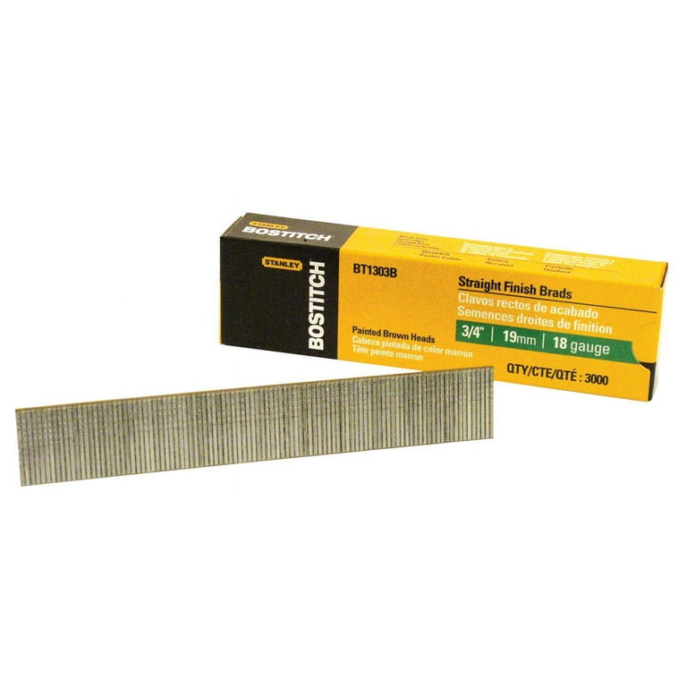 Bostitch 18 Ga. X 1-3/16 in. L Coated Steel Brad Nails 1000 pk Bostitch 18 Ga. X 1-3/16 in. L Coated Steel Brad Nails 1000 pk