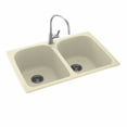 thumbnail image 2 of Swanstone KSLB-3322 Double Bowl 33"x 22" Kitchen Sink in Bisque, 2 of 7
