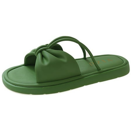 

Twist Knot Flat Toe Side Sandals Women Girls Dresssy 2023 Twist Knot Flat Toe Loop Sandals Bowknot Toe Ring Flat Slides for Women Bowknot Toe Ring Sandals