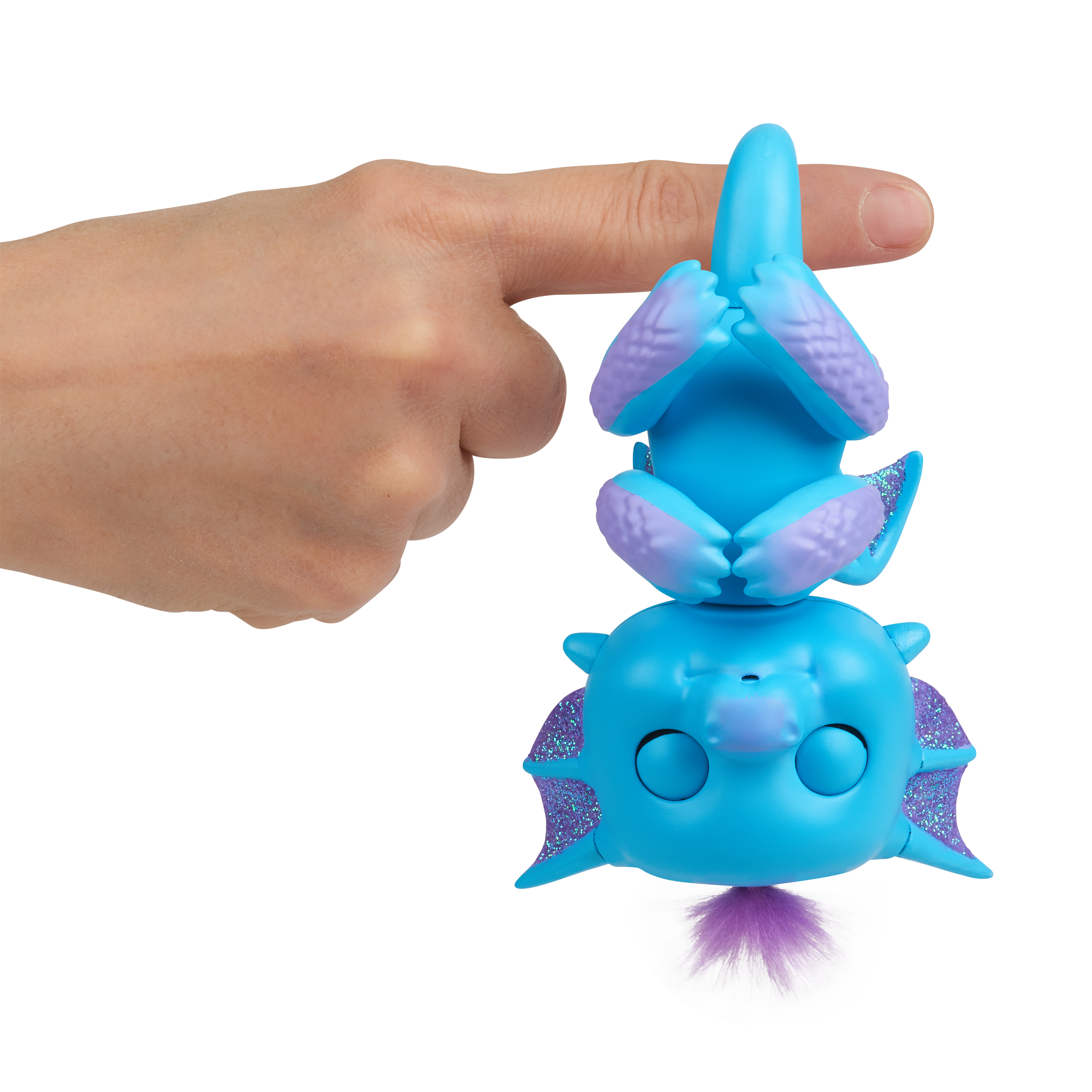 Fingerlings - Glitter Dragon - Tara (Blue with Purple) - Interactive Baby Collectible Pet - By WowWee - image 4 of 9