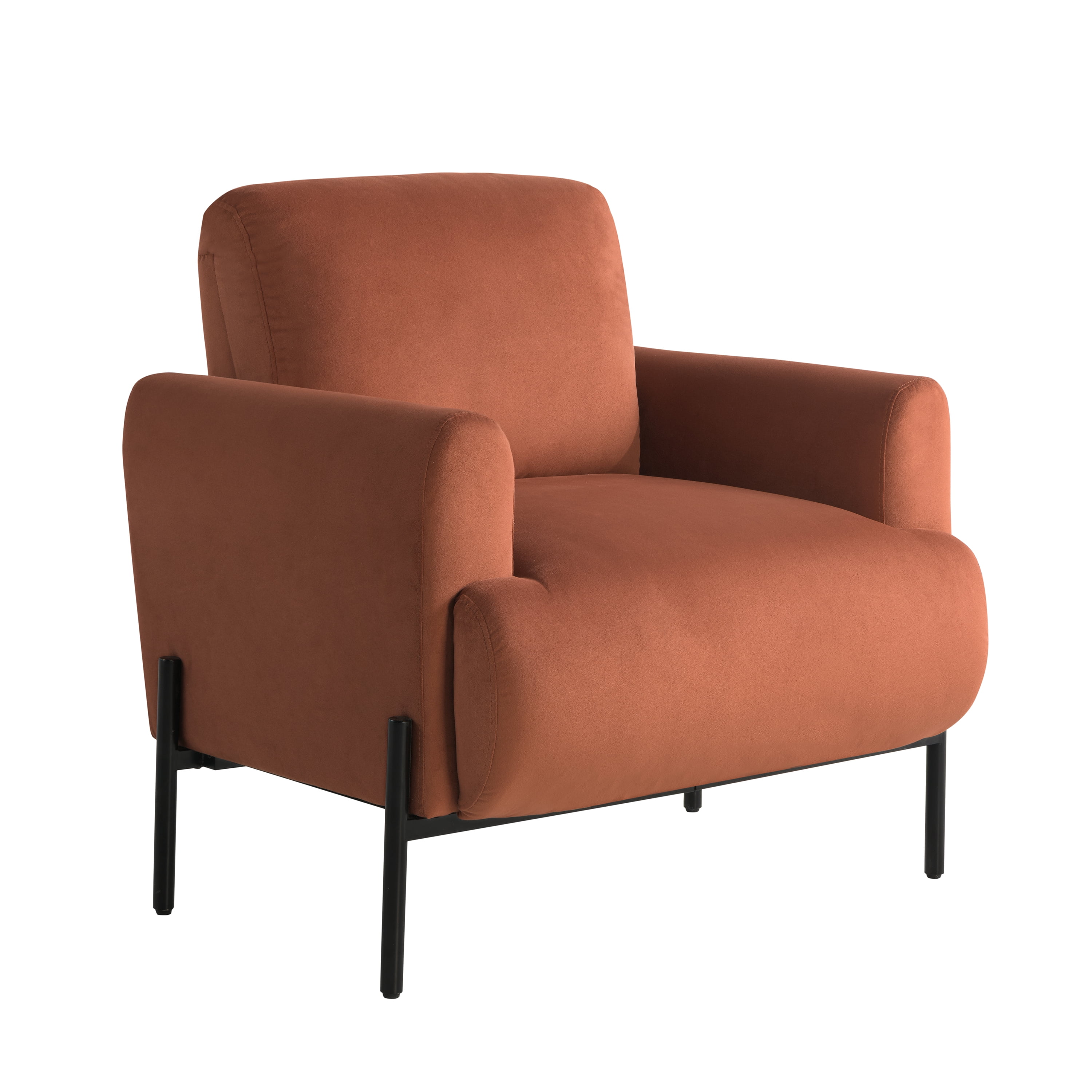 Studio Living Kingston Bohemian Accent Chair, Rust Velvet Fabric