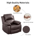 thumbnail image 4 of Aukfa Leather Recliner Chair Overstuffed Armchair Single Sofa w/ Lumbar Support for Living Room, Brown, 4 of 10