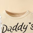 thumbnail image 5 of Infant Baby Girl Winter Clothes Set Cute Letter DADDY'S GIRL MOMMY'S WORLD Printed Long Sleeve Ruffle Romper Floral Trousers Pants and Bow Headband 3-Piece Set 0 3 6 9 12 18 Months, 5 of 6