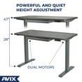 thumbnail image 2 of AVIX Dual Motor Electric Standing Desk with Drawer, 48 x 24 Whole Piece Sit-Stand Desk with USB Charging Port, 4 Memory Height Adjustments | Workstation Series Grey, 2 of 5