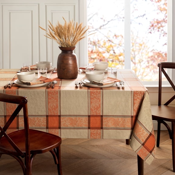 Elrene Home Fashions Autumnal Harvest Jacquard Tablecloth, 52" x 70" Rectangle