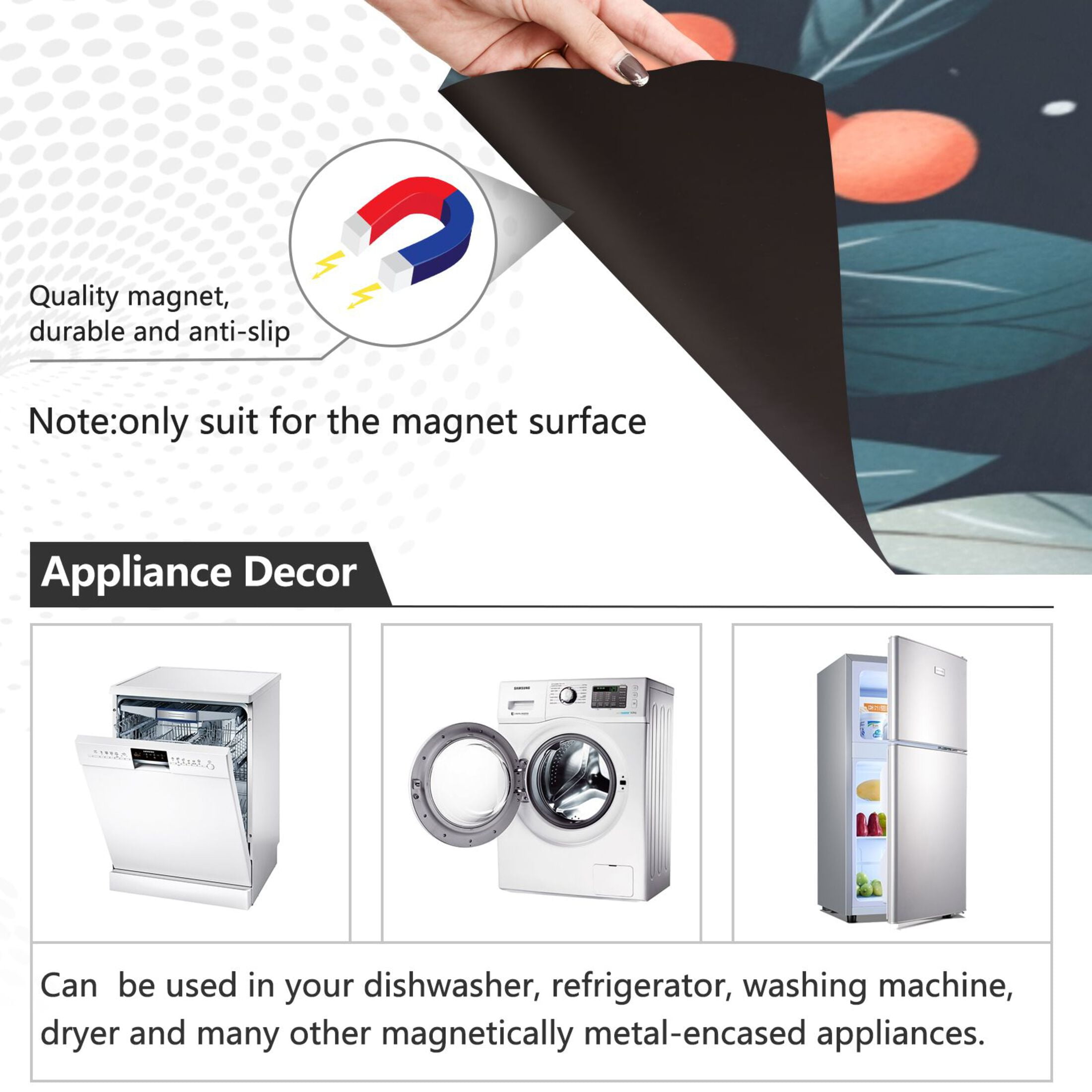 Dishwasher Magnetic Sticker 23x26 Inch Refrigerator Magnetic Sticker Washing Machine Magnetic Sticker Kitchen Panel Magnetic Sticker Home Decor Christmas Fruit