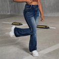 thumbnail image 6 of KVPLBQFD Flare Jeans for Girls Retro Western Denim Pants Kids Cute Bell Bottom Teens Stretch Boot Cut Pants Y2K Streetwear with Pockets, 6 of 8