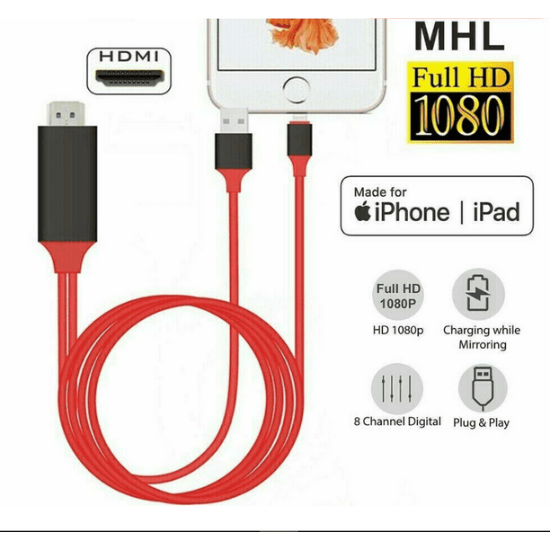 Perforeren Ironisch Klokje Compatible with iPhone X 8 7 6 5 iPad iPod HDMI Cable, Digital AV Adapter,  2018 Latest Plug and Play 1080P Audio AV Connector - Walmart.com